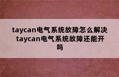 taycan电气系统故障怎么解决 taycan电气系统故障还能开吗